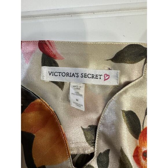 Victorias Secret Vintage Slip Gown Chemise Night Satin Multicolor Floral Size M - Picture 3 of 5